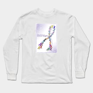 The Colors of Courage Cancer Awareness Ribbons Long Sleeve T-Shirt